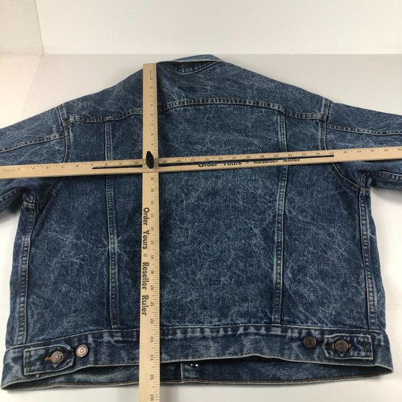 VTG 80s Levi's Jean Jacket Adult Large Blue Acid Wash Trucker Faded Denim USA - Picture 14 of 16